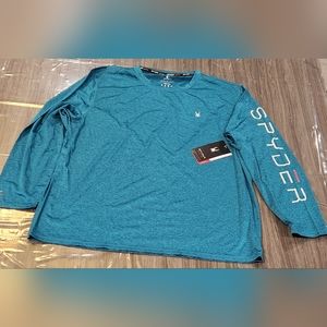 Spyder Swim Rash Guard Green long Sleeve XXL Mens